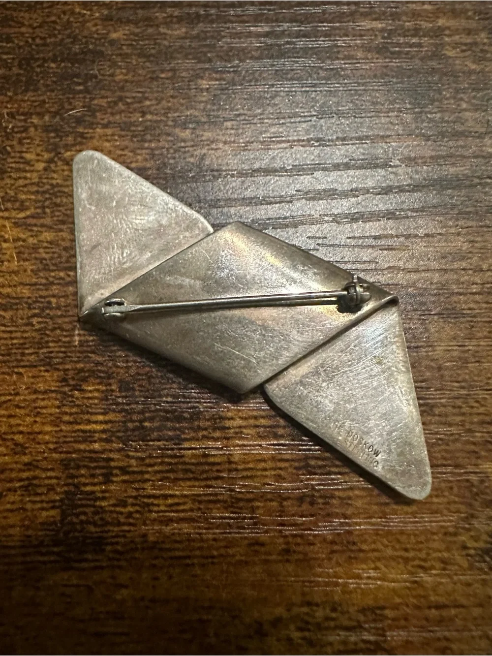 Leonore Doskow sterling silver 925 handmade ribbon brooch pin.